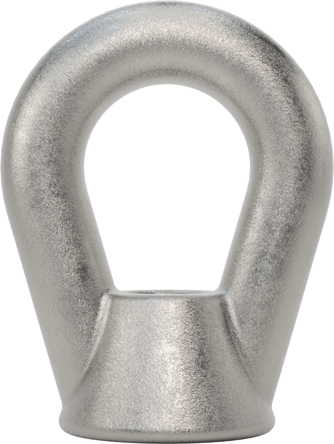 316 Paslanmaz Çelik Oval Gözlü Somun - Kaldırma için, 3/4"-10 Diş Boyutu, 3-7/8" Toplam Uzunluk, 1-1/2" Göz Çapı