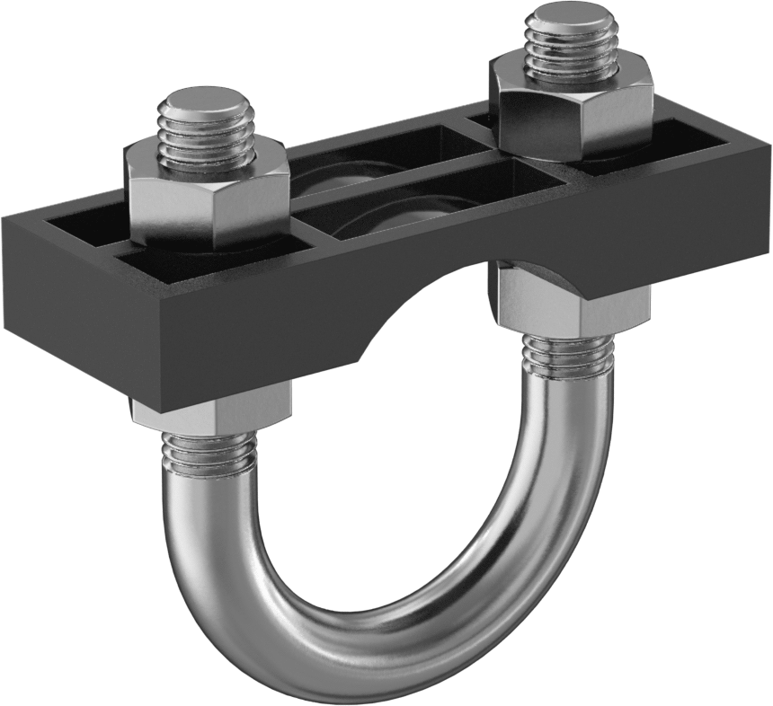 Çinko Kaplı Çelik Sıkıştırma U-Cıvatası, M10 Diş Boyutu, 1-1/2" ID