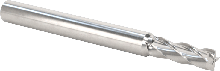 Kaplamasız Karbür Kare 4 Kanallı Uçlu Freze, 5/32" Freze Çapı, 2" Toplam Uzunluk
