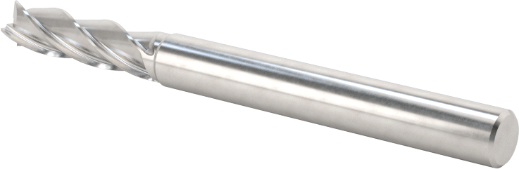 Kaplamasız Karbür Kare 4 Kanallı Uçlu Freze, 11/64" Freze Çapı, 2" Toplam Uzunluk