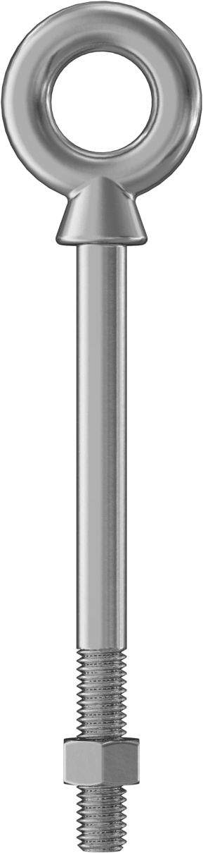 Somunlu 304 Paslanmaz Çelik Halka Cıvata, Kaldırma için Omuzlu, 3/8"-16 Diş Boyutu, 1-1/2" Diş Uzunluğu