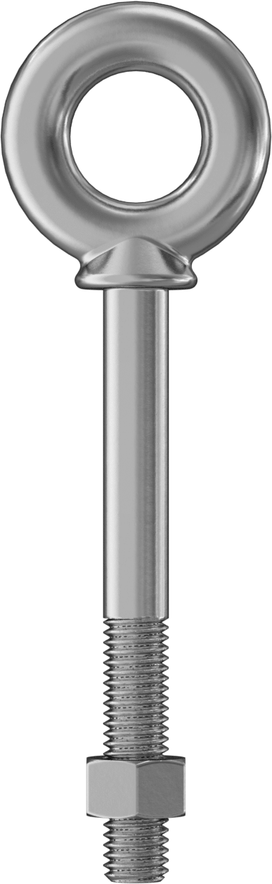 Somunlu 304 Paslanmaz Çelik Halka Cıvata, Kaldırma için Omuzlu, 1/2"-13, 2" Diş Uzunluğu, 4-1/2" Şaft