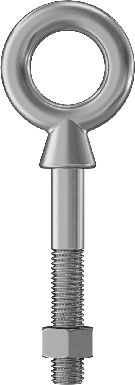 Somunlu 304 Paslanmaz Çelik Halka Cıvata, Kaldırma için Omuzlu, 5/8"-11 Diş Boyutu, 2-1/2" Diş Uzunluğu