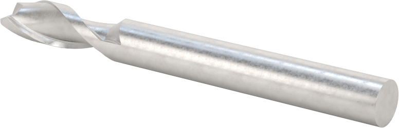 Kaplamasız Karbür Yuvarlak Kenarlı Kare Uçlu Freze, 2 Yiv, 1/4" Freze Çapı, 0,030" Köşe Kesim Yarıçapı