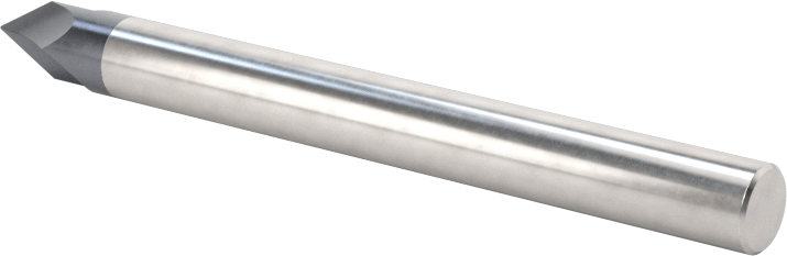Karbür Pah Kırma Freze, TiAlN Kaplamalı, 2 Yiv, 60 Derece Kesim, 3/16" Freze Çapı