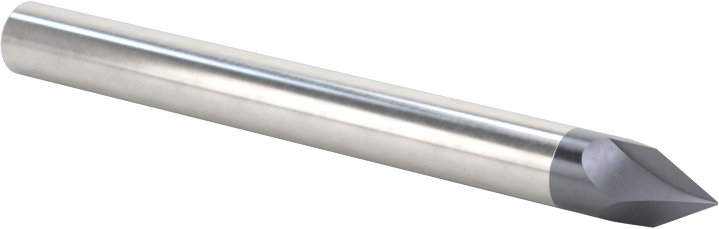 Karbür Pah Kırma Freze, TiAlN Kaplamalı, 2 Yiv, 60 Derece Kesim, 3/16" Freze Çapı