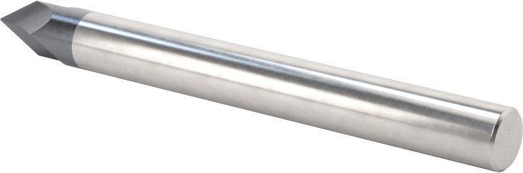 Karbür Pah Kırma Freze, TiAlN Kaplamalı, 2 Yiv, 60 Derece Kesim, 1/4" Freze Çapı