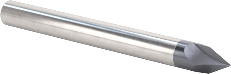 Karbür Pah Kırma Freze, TiAlN Kaplamalı, 2 Yiv, 60 Derece Kesim, 1/4" Freze Çapı