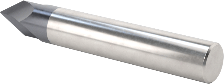 Karbür Pah Kırma Freze, TiAlN Kaplamalı, 2 Yiv, 60 Derece Kesim, 3/8" Freze Çapı