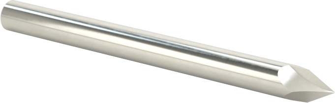 Karbür Pah Kırma Freze, Kaplamasız, 2 Yiv, 60 Derece Kesim, 1/8" Freze Çapı