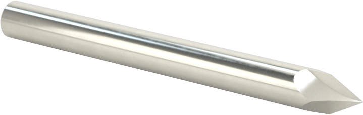 Karbür Pah Kırma Freze, Kaplamasız, 2 Yiv, 60 Derece Kesim, 3/16" Freze Çapı