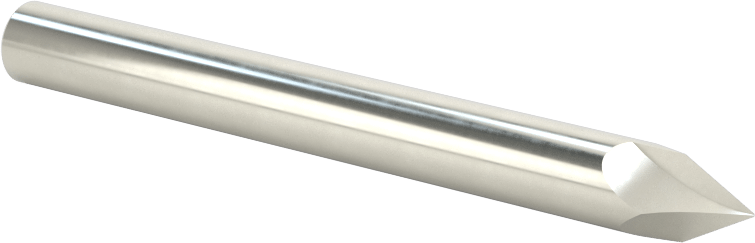 Karbür Pah Kırma Freze, Kaplamasız, 2 Yiv, 60 Derece Kesim, 1/4" Freze Çapı