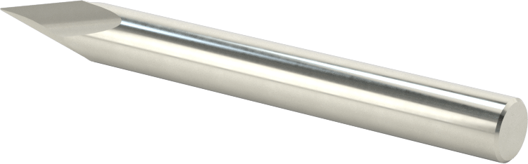 Karbür Pah Kırma Freze, Kaplamasız, 2 Yiv, 30 Derece Kesim, 1/4" Freze Çapı