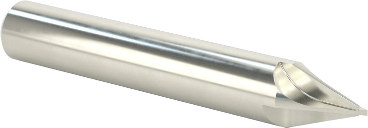 Karbür Pah Kırma Freze, Kaplamasız, 4 Kanallı, 40 Derece Kesim, 3/8" Freze Çapı