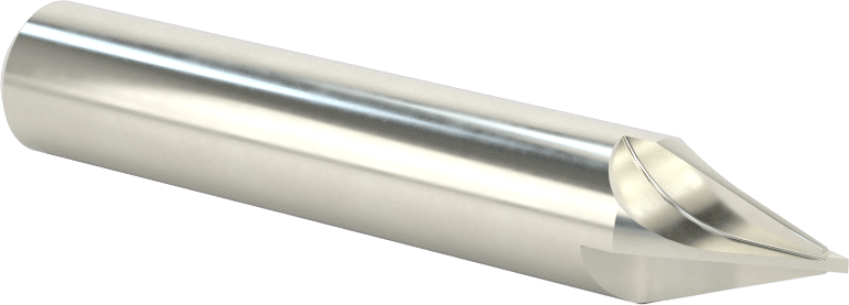 Karbür Pah Kırma Freze, Kaplamasız, 4 Kanallı, 40 Derece Kesim, 1/2" Freze Çapı