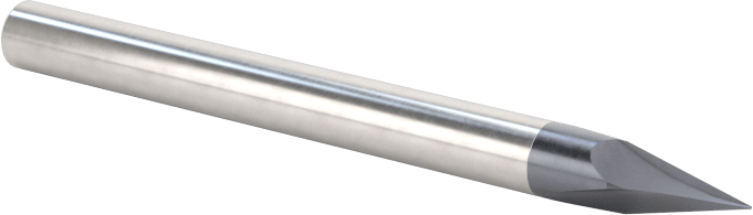 Karbür Pah Kırma Freze, TiAlN Kaplamalı, 2 Yiv, 30 Derece Kesim, 1/8" Freze Çapı