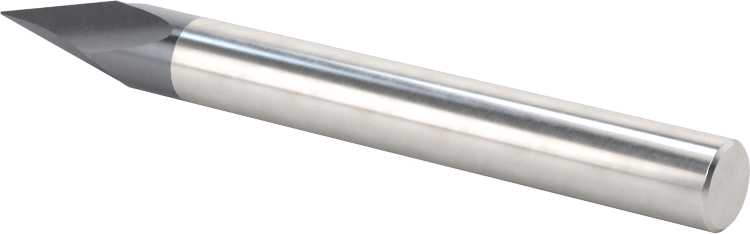 Karbür Pah Kırma Freze, TiAlN Kaplamalı, 2 Yiv, 30 Derece Kesim, 1/4" Freze Çapı