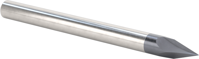 Karbür Pah Kırma Freze, TiAlN Kaplamalı, 2 Yiv, 40 Derece Kesim, 1/8" Freze Çapı