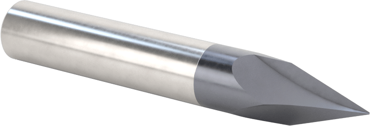 Karbür Pah Kırma Freze, TiAlN Kaplamalı, 2 Yiv, 40 Derece Kesim, 3/8" Freze Çapı