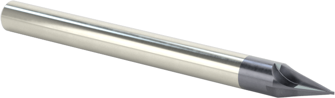 Karbür Pah Kırma Freze, TiAlN Kaplamalı, 4 Kanallı, 30 Derece Kesim, 1/8" Freze Çapı