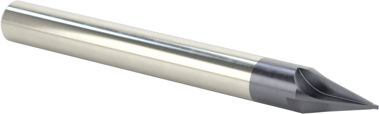 Karbür Pah Kırma Freze, TiAlN Kaplamalı, 4 Kanallı, 30 Derece Kesim, 1/4" Freze Çapı