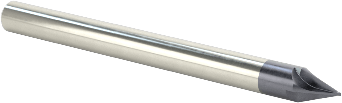 Karbür Pah Kırma Freze, TiAlN Kaplamalı, 4 Kanallı, 40 Derece Kesim, 1/8" Freze Çapı