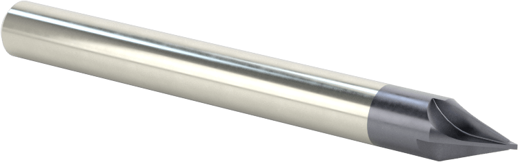 Karbür Pah Kırma Freze, TiAlN Kaplamalı, 4 Kanallı, 40 Derece Kesim, 1/4" Freze Çapı