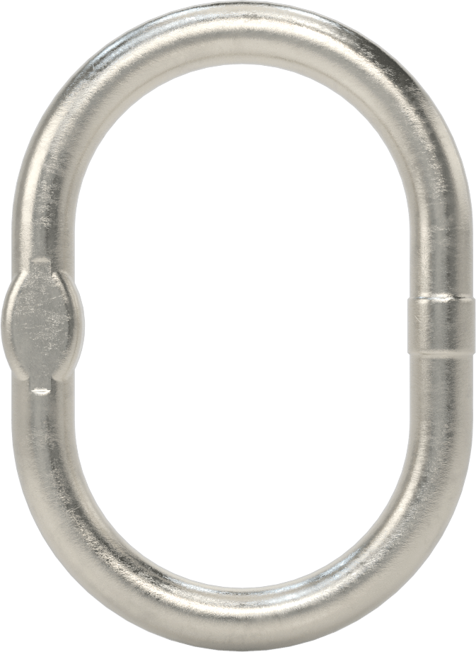 Oblong Chain Ring - for Lifting, 316L Stainless Steel, for Grade 63 Chain, 3/16 Trade Size (1 Chain)
