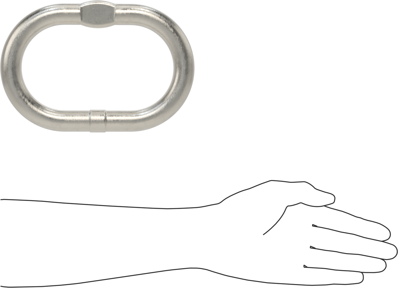 Oblong Chain Ring - for Lifting, 318Ln Stainless Steel, Grade 63 Chain, 1/2 and 3/8 Trade Size (1 Chain)