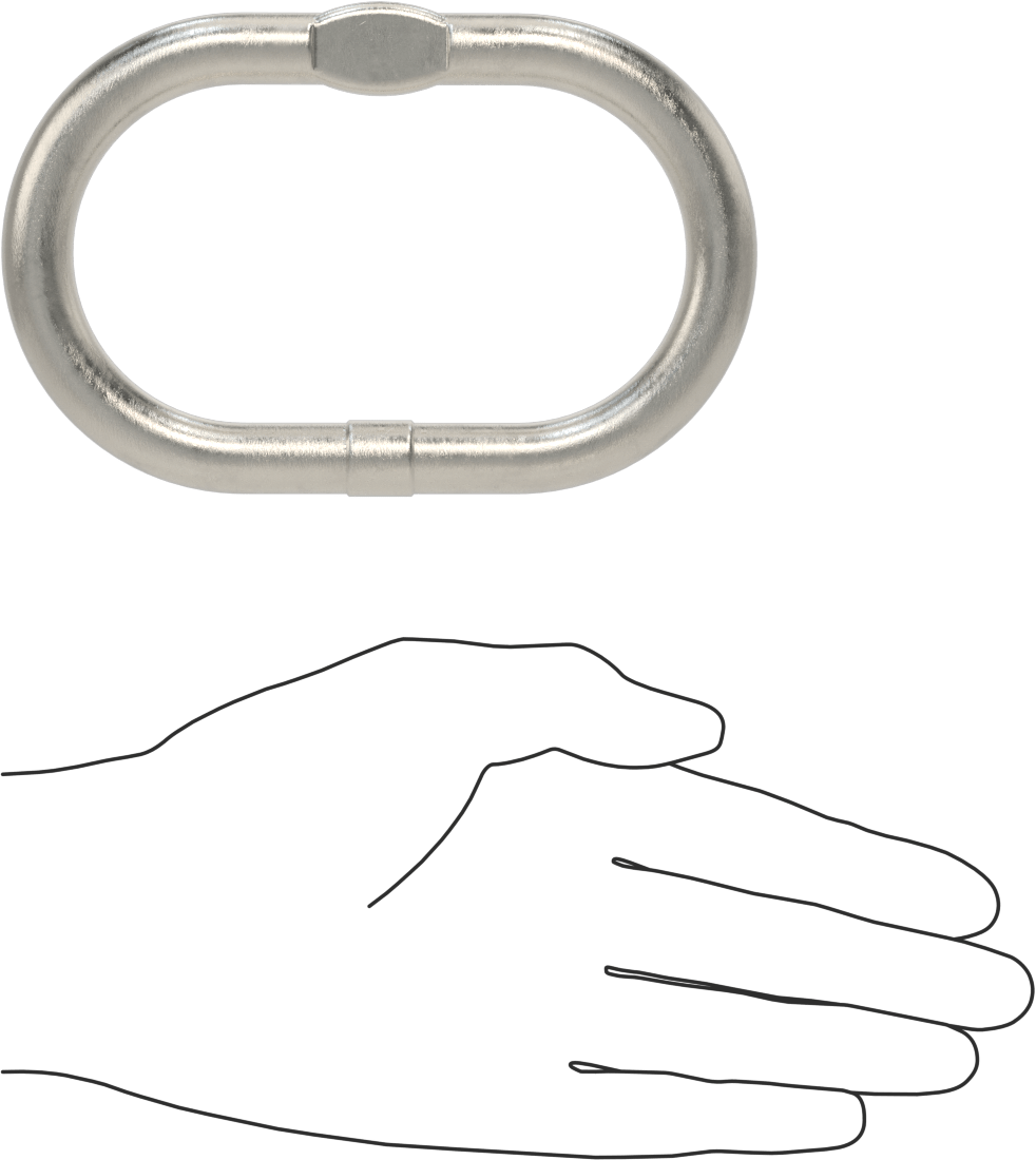 Oblong Chain Ring - for Lifting, 318Ln Stainless Steel, Grade 63 Chain, 9/32 Trade Size (1 Chain)
