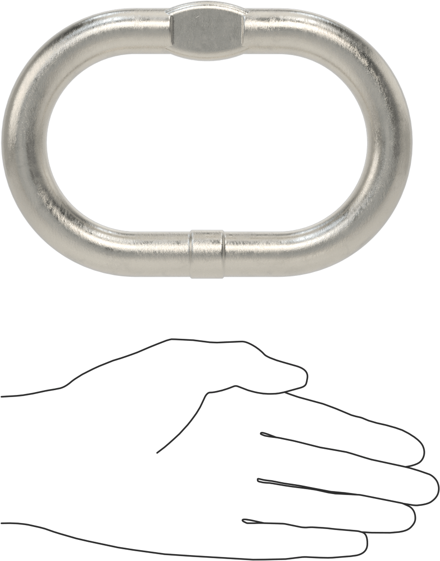 Oblong Chain Ring - for Lifting, 318Ln Stainless Steel, for Grade 63 Chain, 3/8 Trade Size (1 Chain)