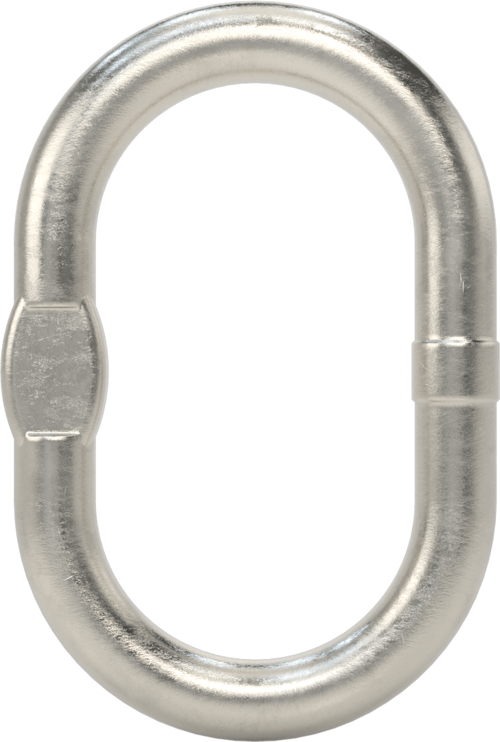 Oblong Chain Ring - for Lifting, 318Ln Stainless Steel, for Grade 63 Chain, 3/8 Trade Size (1 Chain)