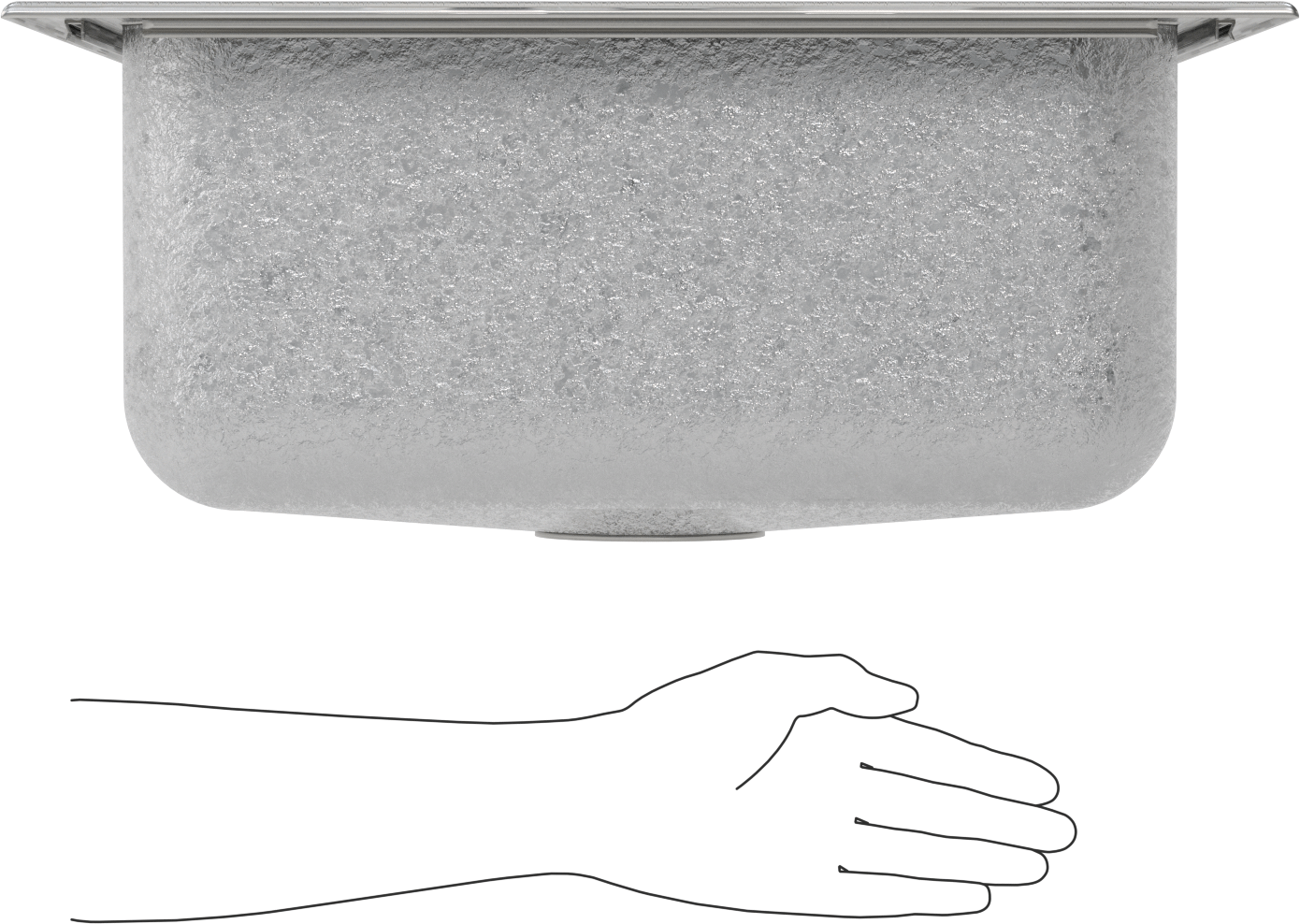 304 Paslanmaz Çelik Tezgah Üstü Evye, 19“ Genişlik x 18” Derinlik x 7-5/8" Toplam Yükseklik