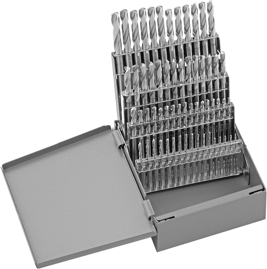 TiN Kaplamalı Yüksek Hızlı Çelik Kısa Uzunluklu Matkap Ucu Seti, 60 Parça