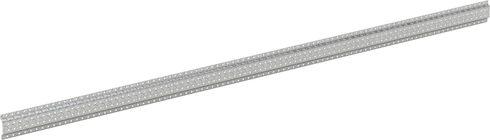 Delikli Pano Şeridi, Elmas Desenli Alüminyum, 9/32" Çaplı Delikler, 96“ Genişlik x 4” Yükseklik