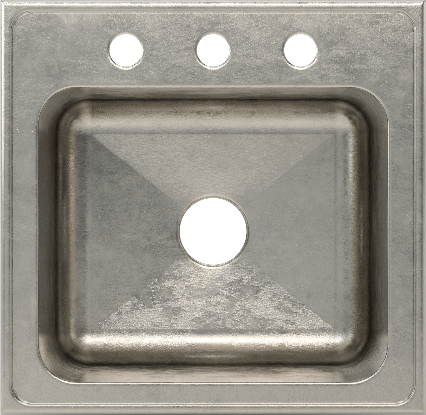 304 Paslanmaz Çelik Tezgah Üstü Evye, 19-1/2“ Genişlik x 19” Derinlik x 10-1/8" Toplam Yükseklik