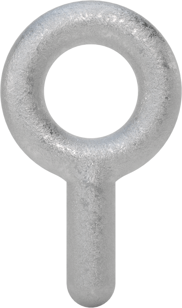 Dişsiz Çelik Yönlendirme Halka Cıvatası, Omuz Yok - Kaldırma İçin Değil, 7/8“ Çap x 2-1/4” Uzun Şaft