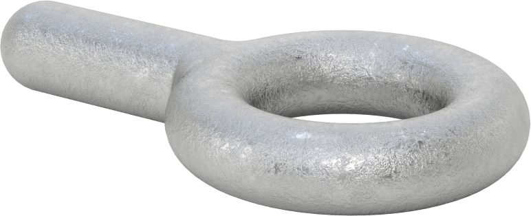 Dişsiz Çelik Yönlendirme Halka Cıvatası, Omuz Yok - Kaldırma İçin Değil, 7/8“ Çap x 2-1/4” Uzun Şaft