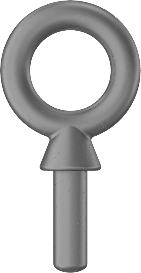 Dişsiz Çelik Yönlendirme Halka Cıvatası, Kaldırma için Omuz Yuvası, 1/2“ Çap x 1-1/2” Uzunlukta Şaft