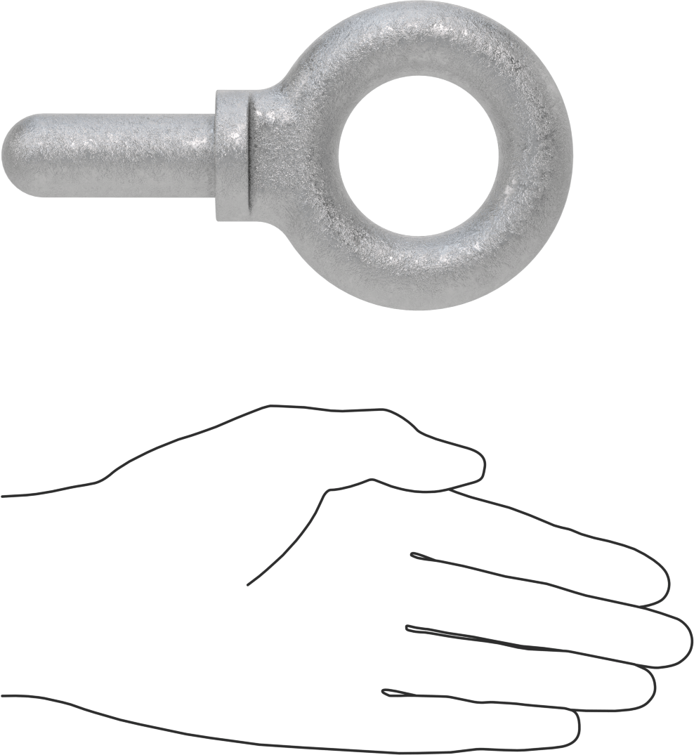 Dişsiz Çelik Yönlendirme Halka Cıvatası, Kaldırma için Omuz Yuvası, 7/8“ Çap x 2-1/4” Uzun Şaft