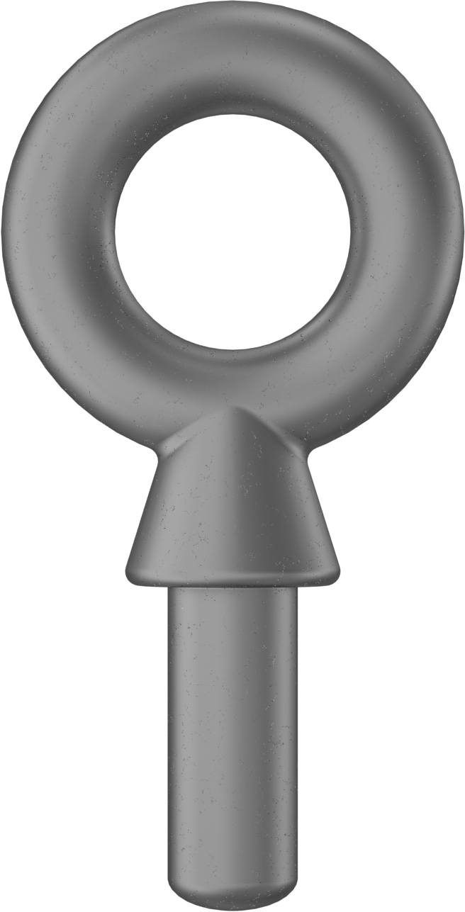 Dişsiz Çelik Yönlendirme Halka Cıvatası, Kaldırma için Omuz Yuvası, 1“ Çap x 2-1/2” Uzun Şaft