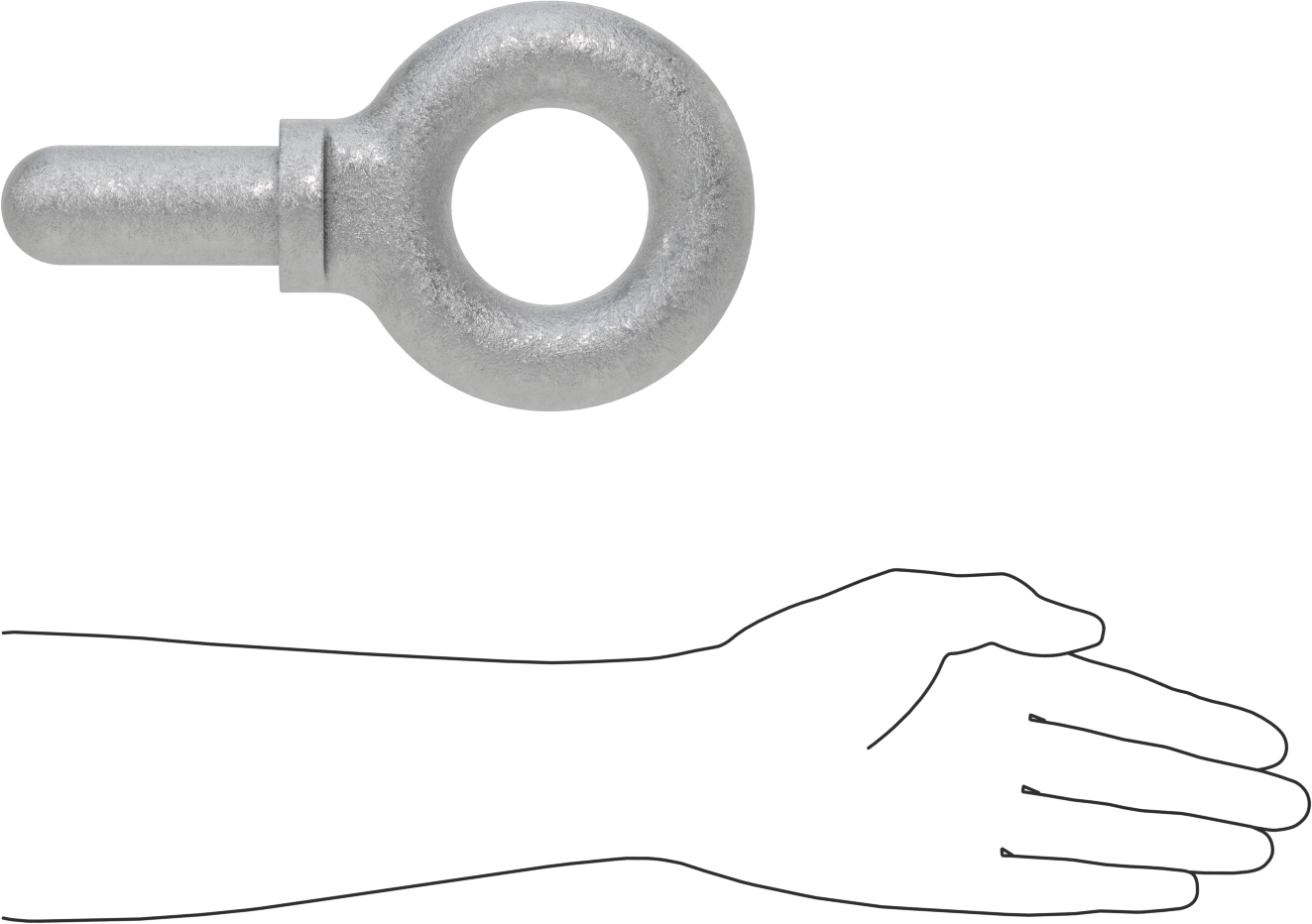 Dişsiz Çelik Yönlendirme Halka Cıvatası, Kaldırma için Omuz Yuvası, 1-1/2“ Çap x 3-1/2” Uzunlukta Şaft