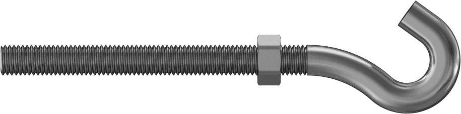 Gerdirme - Kaldırma için Değil, Sadece 18-8 Paslanmaz Çelik Kanca Uçlu Bağlantı Parçası, 1/4"-28 Sağ Diş