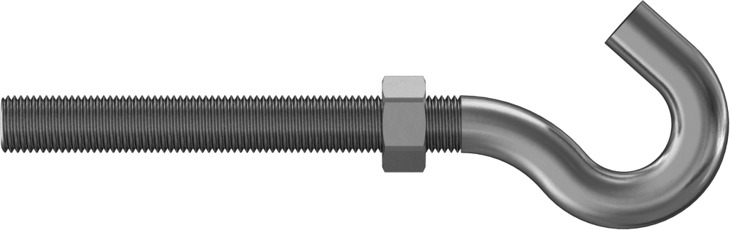 Gerdirme - Kaldırma için Değil, Sadece 18-8 Paslanmaz Çelik Kanca Uçlu Bağlantı Parçası, 3/8"-24 Sağ Dişli
