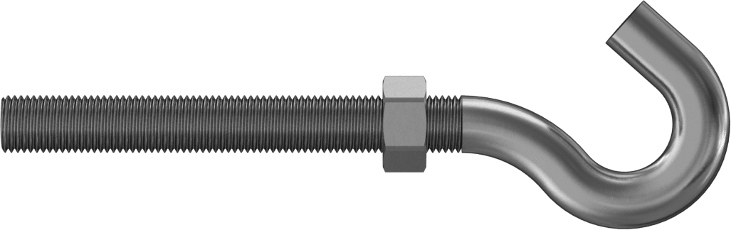 Gerdirme - Kaldırma için Değil, Sadece 18-8 Paslanmaz Çelik Kanca Uçlu Bağlantı Parçası, 3/8"-24 Sol Diş
