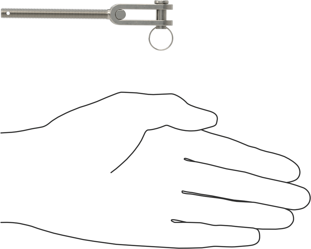 Gerdirme - Kaldırma için Değil, Çatal Uç, 1/4"-28 Sağ Diş