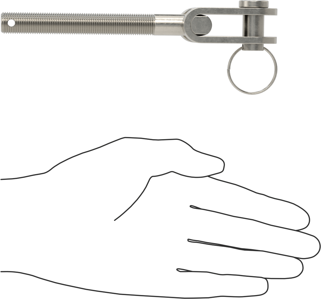 Gerdirme - Kaldırma için Değil, Çatal Uç, 1/2"-20 RH Diş