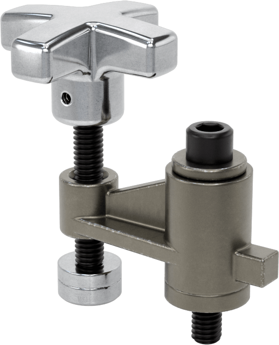 Dönen Vida Kelepçesi, 1-1/2" Uzanma Mesafesi, 5/16"-18 Diş Boyutu