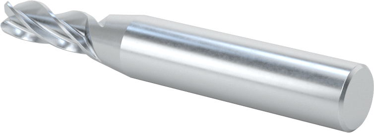 Kobalt Çelik Yuvarlak Kenarlı Kare Uçlu Freze, 4 Kanallı, 1/4" Freze Çapı, 0,045" Köşe Kesim Yarıçapı
