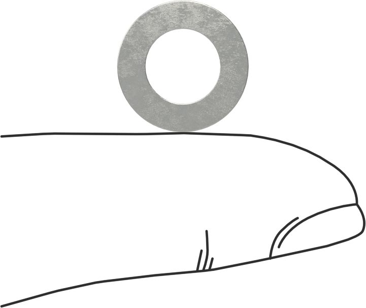 Karbon Çelik Şim, 0,1 mm Kalınlık, 8 mm ID